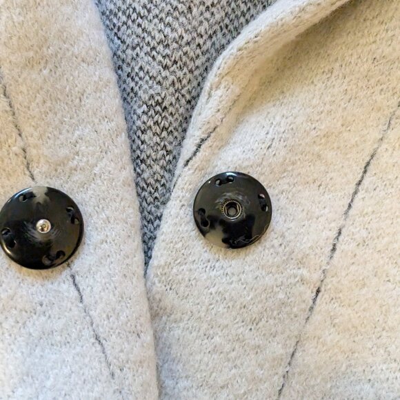 Rachel Zoe Oversized Ivory Pinstripe Wool-Blend Blazer Coat - XS, Open Front - Picture 6 of 12